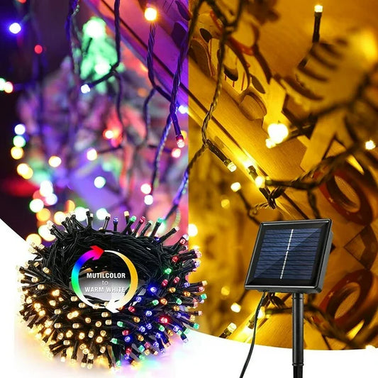Luz solar arroz guirnalda 80LED